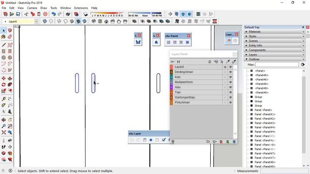 HobiKayu SketchUp LayOut Lemari Pakaian Minimalis смотреть онлайн