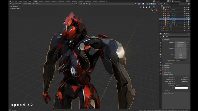 Blender 2.8 MECH/FY timelapse - Procedural hard surfaces - смотреть онлайн
