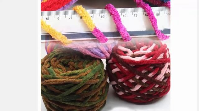 Пряжа бархат красочная шерсть синель