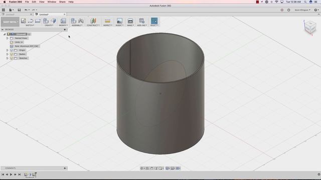 Fusion 360 Flat Pattern Hole On Cylindrical Face смотреть онлайн