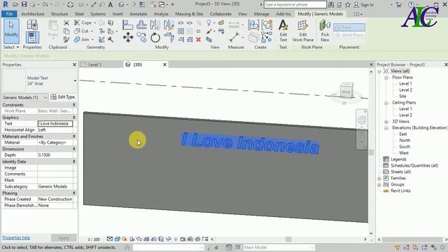 Revit tutorial | Modeling text in Revit 2021 смотреть онлайн
