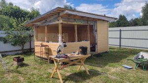 Беседка - крепим вагонку