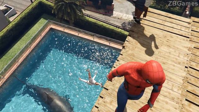 GTA 5 Water Ragdolls | Spiderman vs Big Shark ep.1 смотреть онлайн