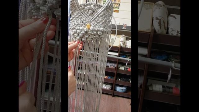 Сова панно макраме