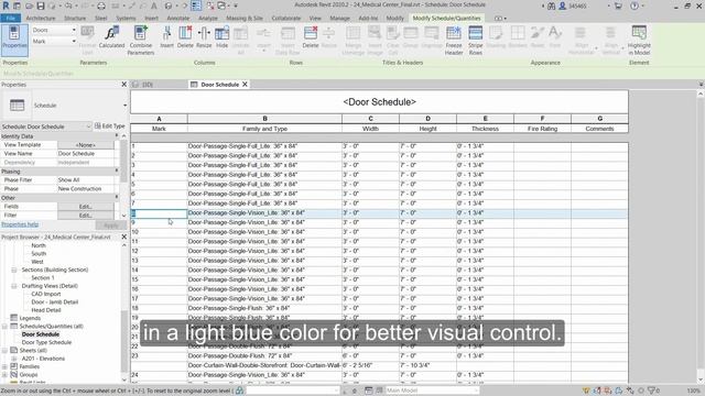 Revit 2020.2: Highlight Active Row In Schedule