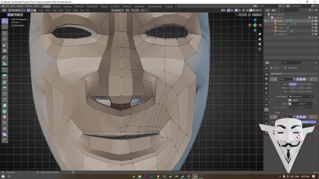 Anonymous Mask | Blender 3.2 | Blender Speed Modeling. смотреть онлайн