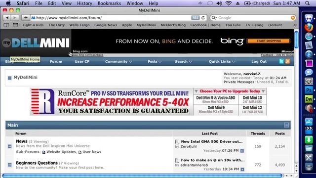 Dell mini 10v running OS X Snow Leopard смотреть онлайн