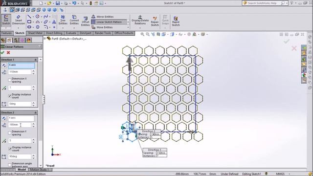 SolidWorks tutorial Honeycomb смотреть онлайн