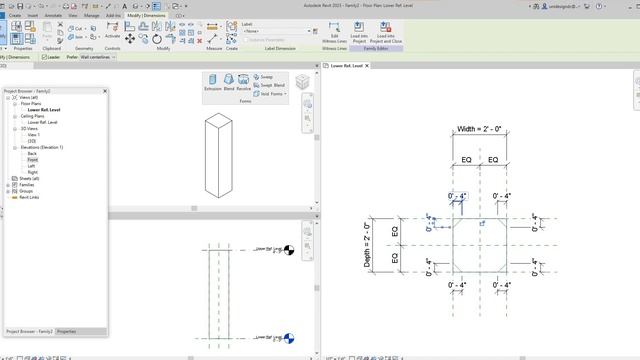 Revit 2023 basic Structural Column family with champers смотреть онлайн
