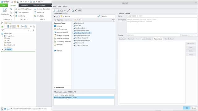 Creo How To Assign Material Tutorial смотреть онлайн