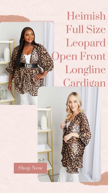 Heimish Full Size Leopard Open Front Longline Cardigan#shorts смотреть онлайн