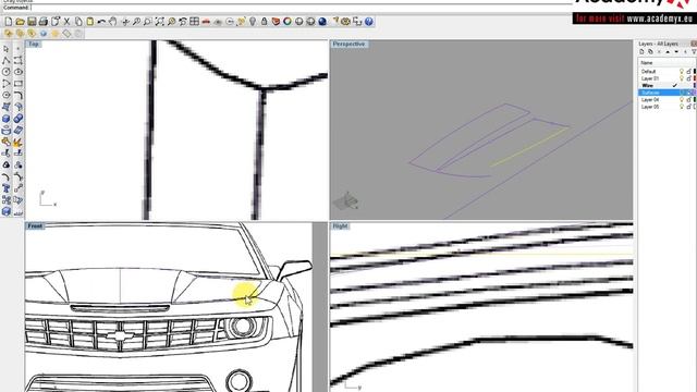 Mc Neel Rhinoceros Car modeling tutorial part 4 смотреть онлайн