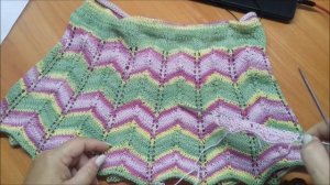 Вязание спицами. Ажурный узор " Зигзаг" № 32
