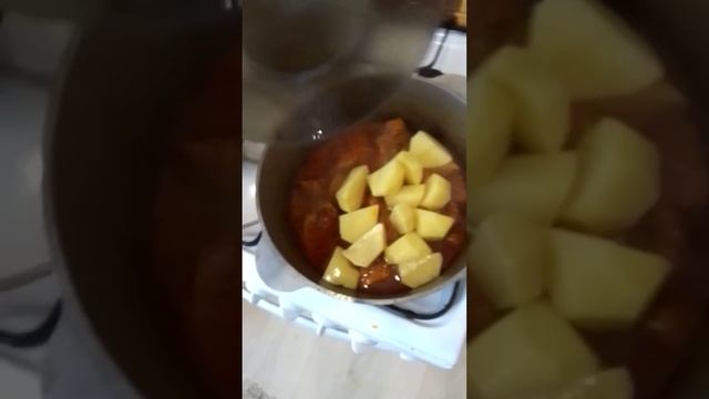картошка с мясом индейки @video