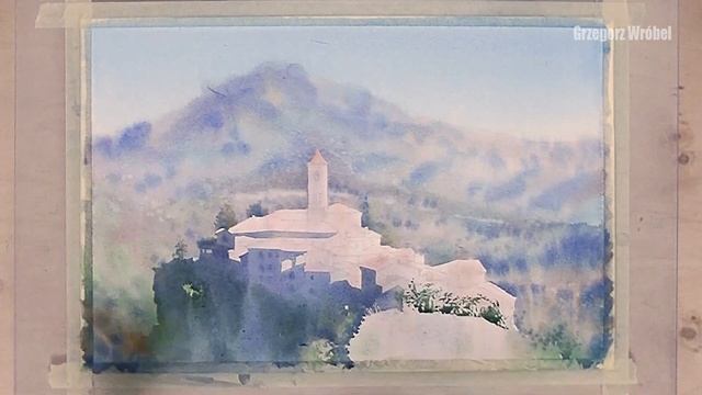 Castel Trosino in watercolour - videotutorial смотреть онлайн