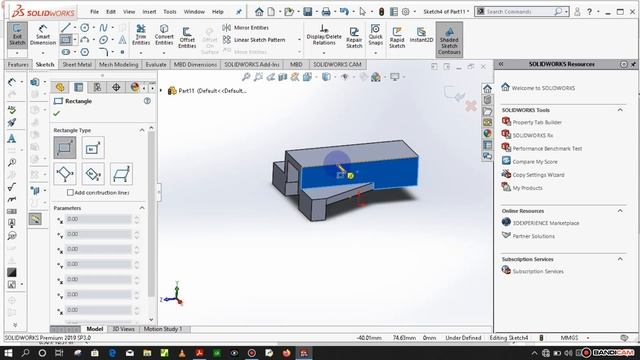 Machine Part design 13 in SOLIDWORKs смотреть онлайн