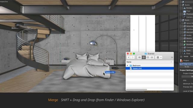 Tip - 260: Merge projects on import with Drag and Drop in Cinema 4D смотреть онлайн