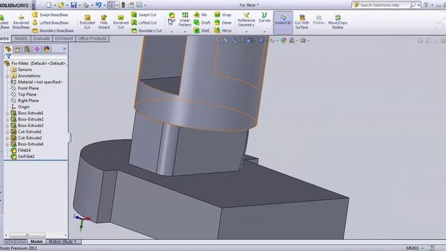 Solid works Face fillet I Remove fillet I Fillet expert I full round filletI variable fillet смотреть онлайн