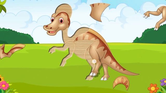 train memory by linking puzzle pictures of dinosaurs, triceratops, hadrosaurs, kronosaurs смотреть онлайн