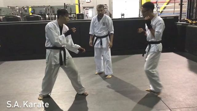 Karate black belt sparring in the Dojo смотреть онлайн