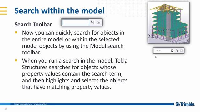 Tekla Structures 2019i: Search For Model Objects