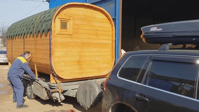 Баня "Квадро" 4 метра на прицепе купить на Бору. смотреть онлайн