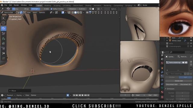 How To Make Pixar Style Eyelashes in Blender | Blender Particles Tutorial смотреть онлайн