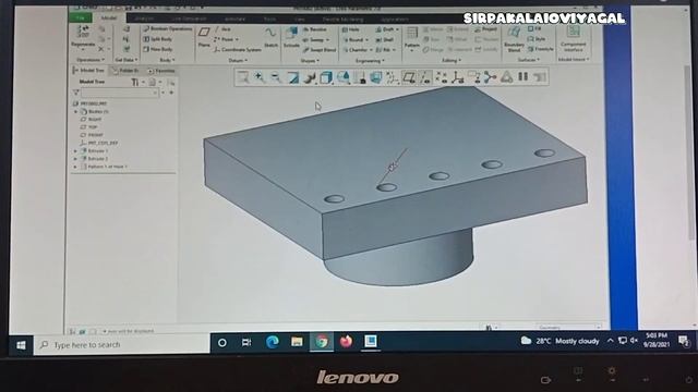 how to create multiple holes using creo software#art#artist#creo#illusion#sirpakalaioviyagal#artist смотреть онлайн