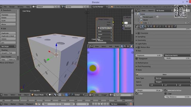Generating normals from high poly model in blender without Awesome bump or Crazy bump смотреть онлайн