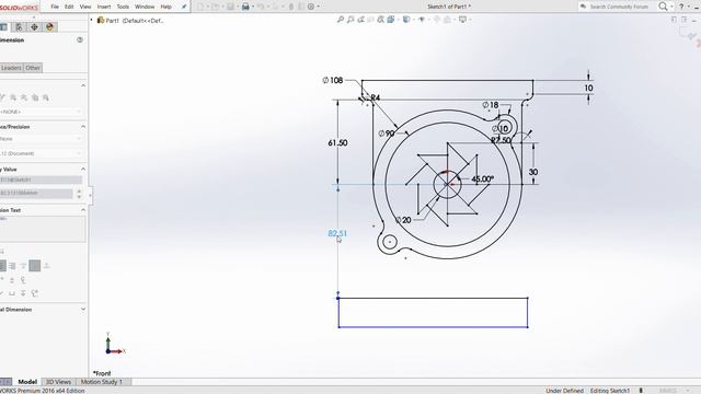 SOLIDWORKS Premium 2016 x64 Edition Sketch1 of Part1 2022 10 25 14 11 56 смотреть онлайн