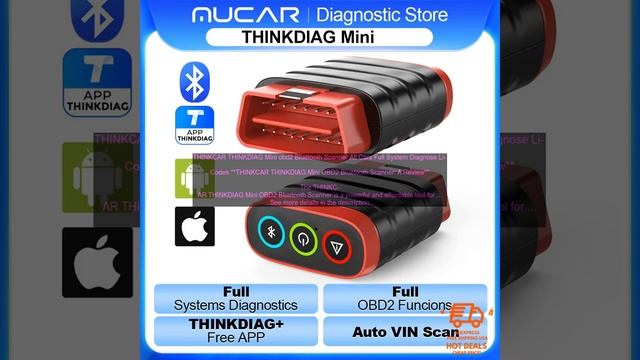 1005004206439273 THINKCAR THINKDIAG Mini obd2 Bluetooth Scanner All Cars Full System Di смотреть онлайн