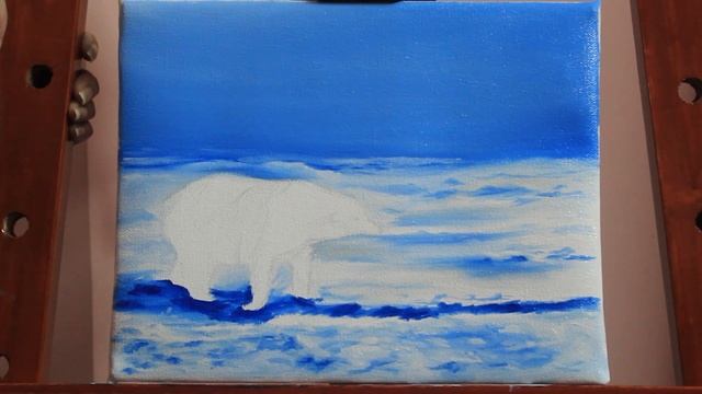 POLAR BEAR OIL PAINTING TIMELAPSE | PAINTING SNOW | WINTER | SNOWY LANDSCAPE смотреть онлайн