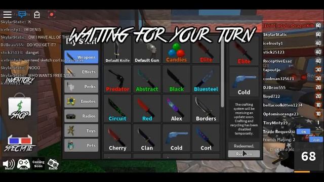 Roblox Murder Mystery 2 YOUTUBE CODES DENIS,CORL,SUB,ALEX,SKETCH смотреть онлайн