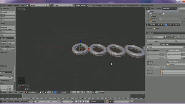 Animation using ARRAY modifier in BLENDER in 3 MINUTES смотреть онлайн