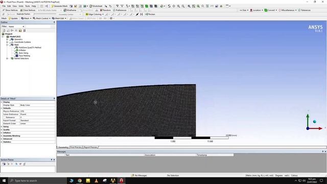 Structured meshing of an axisymmetric CD nozzle with inflation смотреть онлайн