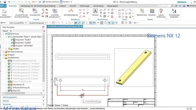 Siemens NX , Drawing Crosshead Guide Plate through Siemens NX смотреть онлайн