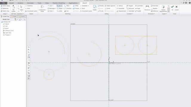 Sketch Arc and Polygon in CREO | Pro-E | Creo Tutorials for Beginners #8 смотреть онлайн