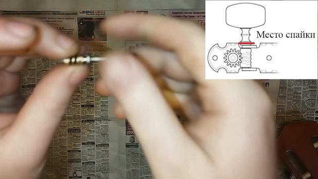 Ремонт колка гитары + самодельный колок из самореза