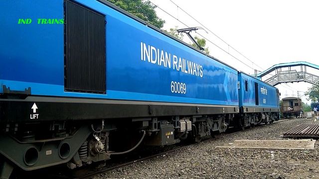 Powerful Trains Crossing | Old Colourful EMU Train Crossing Brand New 12000HP WAG-12B Locomotive