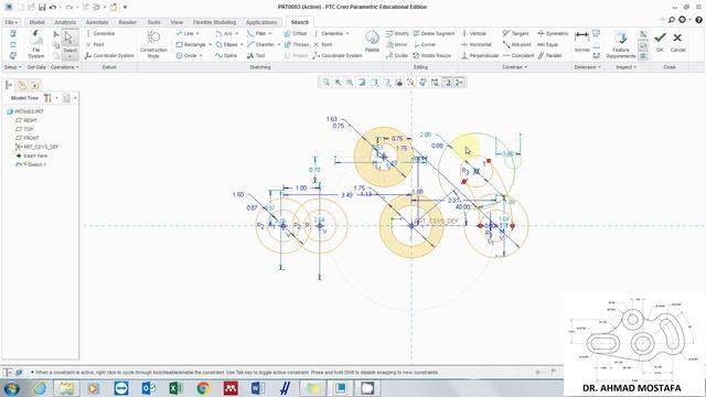 Practice # M-Q2A: Arc drawing and manipulation using PTC Creo Parametric смотреть онлайн