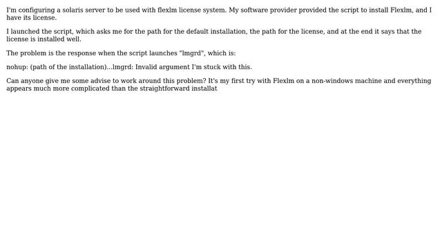 flexlm error on solaris смотреть онлайн