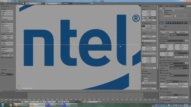 Blender Luxrender Tutorials s1e1 Pt.1 : Modeling intel logo with curves, Rendering the model. смотреть онлайн