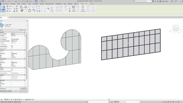 Edit profile of curtain wall, glazing, storefront in revit. смотреть онлайн