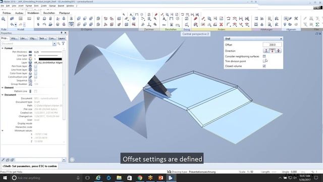 Allplan 2018: New Shell Tool To Create Volumes From Freeform Surfaces