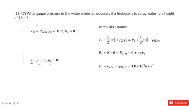 (13-47) What gauge pressure in the water mains is necessary if a firehose is to spray water to a he смотреть онлайн