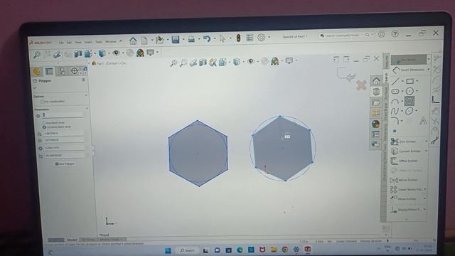 Solid work - Sketch of Polygon For Part Design work 32 F11 смотреть онлайн