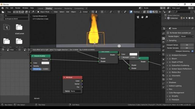 Fire simulation in Blender 2.8 | Blender 2.8 | Eevee | R animation studios смотреть онлайн