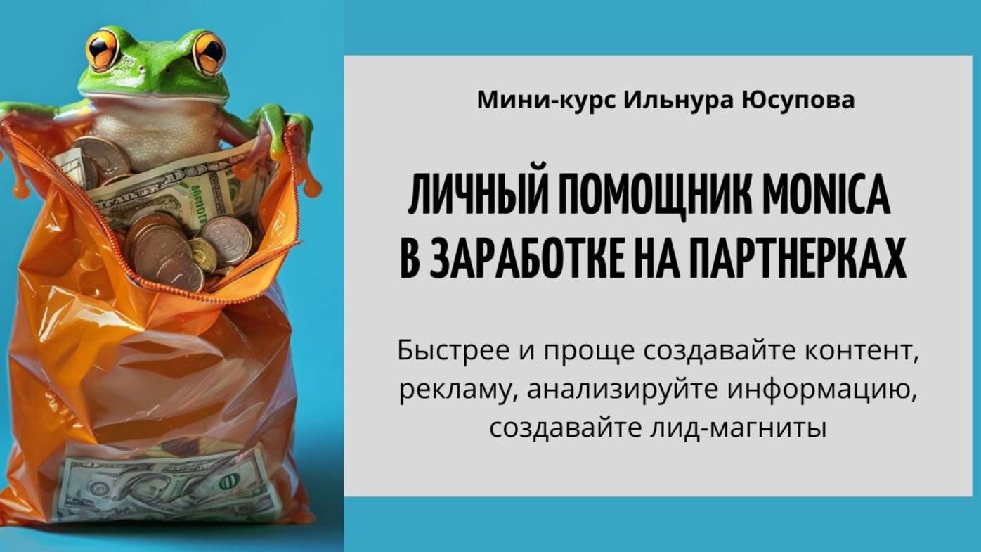 Личный помощник Monica в заработке на партнерках смотреть онлайн
