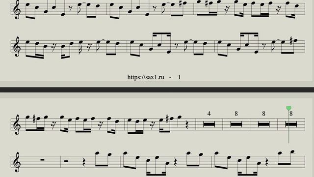 Popcorn Song Sheet Music for Saxophone Tenor - Club House & Dance Music смотреть онлайн