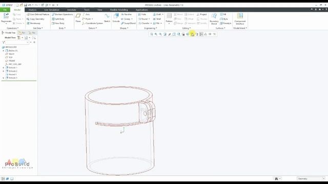 PTC Creo parametric 7.0||Basic 3D Modelling||Simple Drawing Exercise-28||Beginners смотреть онлайн